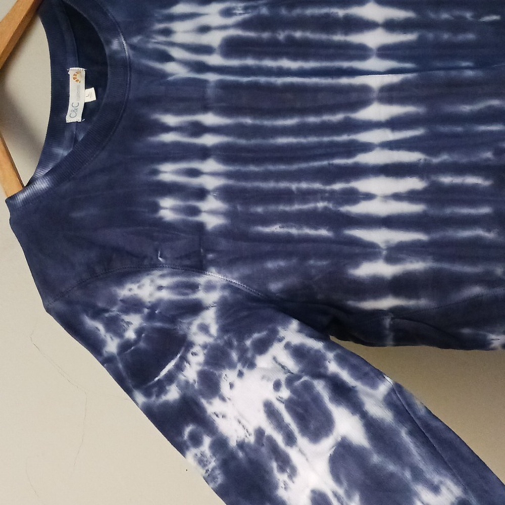 C&C California Tie Dye Blue White Sweatshirt Size L - Picture 3 of 15